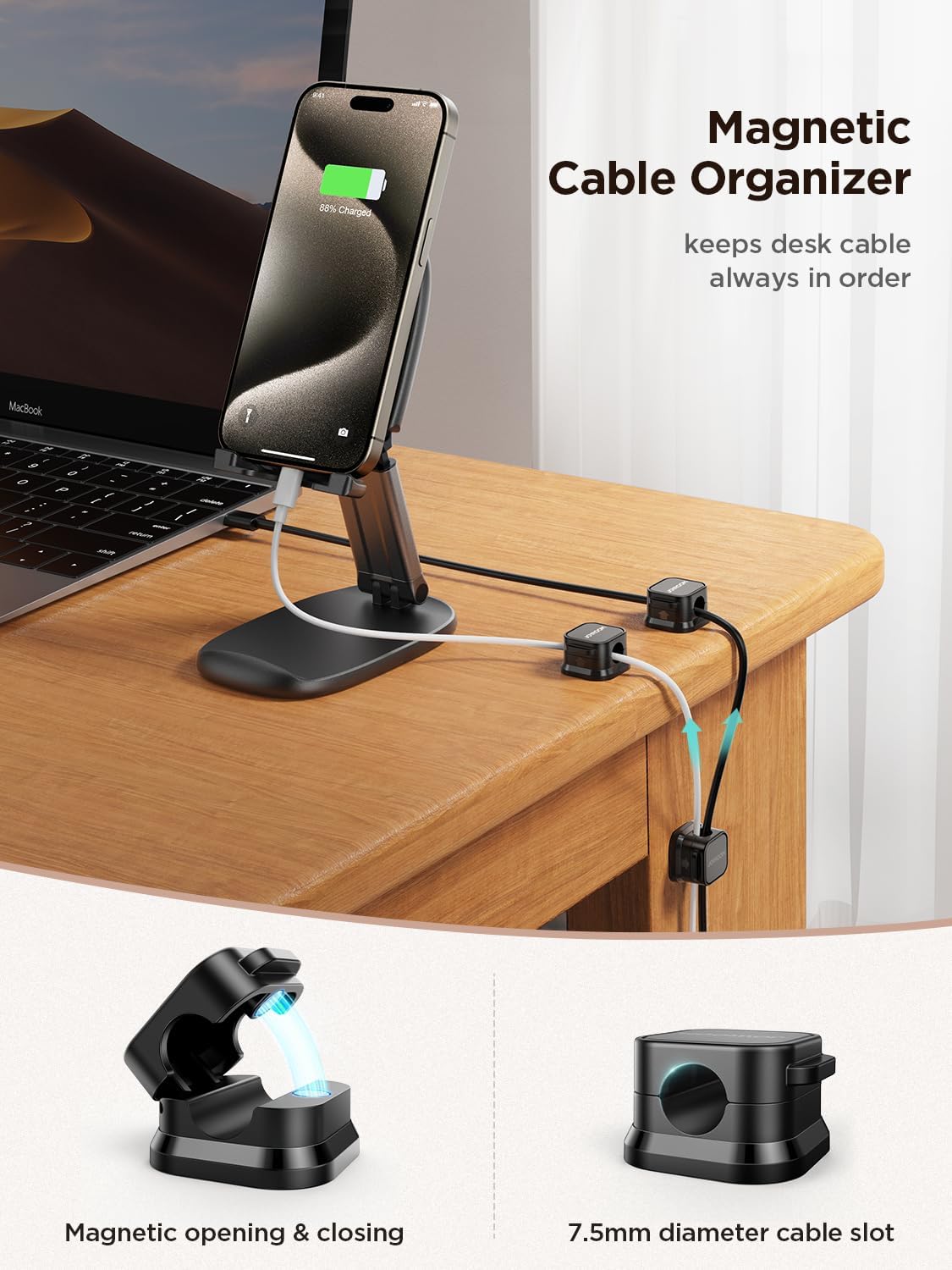 Magnetic Cable Clips (6-Pack)